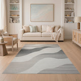 Grey Abstract Area Wavy Grey Abstract Area Rug