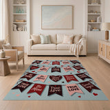 Valentine's Be Mine True Love Bunting Area Rug