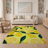 Sunny Lemon Slice Fruit Pattern Area Rug