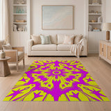 Vibrant Yellow Pink Mandala Area Rug