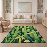 Starry Green Cactus Desert Area Rug