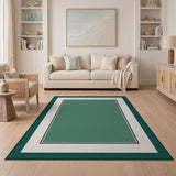 Deep Teal Green Abstract Area Rug
