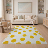 Playful Yellow Polka Dot Area Rug