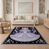 Starry Purple Cat Princess Area Rug