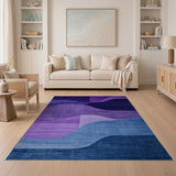 Purple Wave Geometric Area Rug