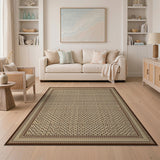 Geometric Modern Brown and Tan Brown Tan Geometric Lattice Area Rug