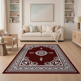 Maroon Traditional Persian Floral Area Rug