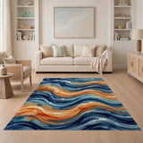 Oceanic Wave Abstract Area Rug