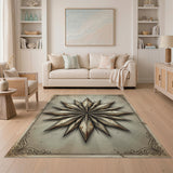 Vintage Distressed Grey Starburst Area Rug