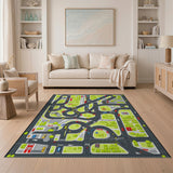 Vibrant City Roads Kids Play Rug