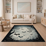 Halloween Bats Full Moon Haunted Forest Area Rug