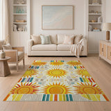 Vibrant Sunburst Southwestern Area Rug