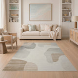 Abstract Area Beige and Neutral Abstract Beige Neutral Organic Shapes Area Rug