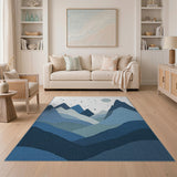 Starry Blue Mountain Layers Area Rug