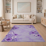 Lavender Purple Floral Area Rug