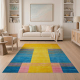Multi-color and Patterns Vibrant Multi-Color Geometric Stripe Area Rug
