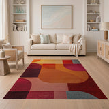 Multi-color and Patterns Vibrant Geometric Abstract Area Rug