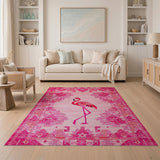 Vibrant Pink Flamingo Southwestern Area Rug