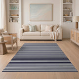 Bold Black White Striped No. 77 Area Rug