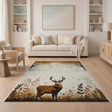 Majestic Autumn Deer Woodland Area Rug