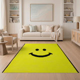Yellow Cheerful Yellow Smiley Face Area Rug