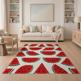 Watermelon Slice Repeating Pattern Area Rug