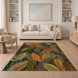 Geometric Leaf Overlap Area Rug