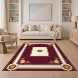 Red Persian Medallion Area Rug with Gold Accents