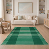 Geometric Modern Green Emerald Green Plaid Area Rug