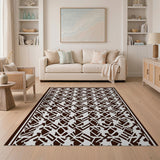 Black and White Geometric Modern Intricate Geometric Black White Area Rug