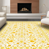 Ultra Soft Area Rug, Non Slip, Stain Resistant, Washable Area Rugs for Living Room, Bedroom, Modern Artistic Abstract Flourish(Yellow)
