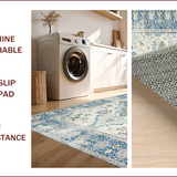 Ultra Soft Area Rug, Non Slip, Stain Resistant, Washable Area Rugs for Living Room, Bedroom, Rustic Light Grey Tiled Design(Beige)
