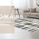 Ultra Soft Area Rug, Non Slip, Stain Resistant, Washable Area Rugs for Living Room, Bedroom, Chic Entry Stripe Rug with Modern Bold Linework and Timeless Contrast Pattern(Beige)