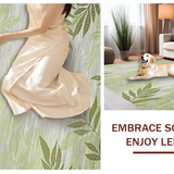 Ultra Soft Area Rug, Non Slip, Stain Resistant, Washable Area Rugs for Living Room, Bedroom, Nature-Inspired Leaf Motif(Green)