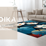 Ultra Soft Area Rug, Non Slip, Stain Resistant, Washable Area Rugs for Living Room, Bedroom, Eye-Catching Botanical Artistry(White)