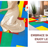 Ultra Soft Area Rug, Non Slip, Stain Resistant, Washable Area Rugs for Living Room, Bedroom, Vibrant Animal Alphabet Aesthetic(Red)
