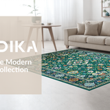 Ultra Soft Area Rug, Non Slip, Stain Resistant, Washable Area Rugs for Living Room, Bedroom, Eclectic Abstract Floral Arrangement(Blue)