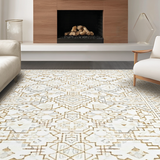 Ultra Soft Area Rug, Non Slip, Stain Resistant, Washable Area Rugs for Living Room, Bedroom, Contemporary Geometric Earthy Palette(Beige)