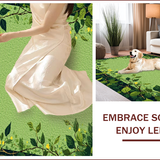 Ultra Soft Area Rug, Non Slip, Stain Resistant, Washable Area Rugs for Living Room, Bedroom, Cottagecore Leafy Textured Aesthetic(Green)