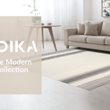 Ultra Soft Area Rug, Non Slip, Stain Resistant, Washable Area Rugs for Living Room, Bedroom, Elegant Scalloped Edge Motif(Beige)