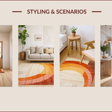 Ultra Soft Area Rug, Non Slip, Stain Resistant, Washable Area Rugs for Living Room, Bedroom, Modern Minimalist Colorful Arrangement(Beige)