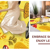 Ultra Soft Area Rug, Non Slip, Stain Resistant, Washable Area Rugs for Living Room, Bedroom, Soft Pastel Mushroom Fantasy(Yellow)