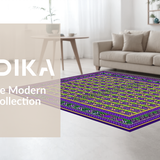 Ultra Soft Area Rug, Non Slip, Stain Resistant, Washable Area Rugs for Living Room, Bedroom, Cheerful Ogee Decorative Elements(Purple)