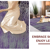 Ultra Soft Area Rug, Non Slip, Stain Resistant, Washable Area Rugs for Living Room, Bedroom, Contemporary Cozy Memory Foam Style(Purple)