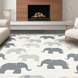 Ultra Soft Area Rug, Non Slip, Stain Resistant, Washable Area Rugs for Living Room, Bedroom, Elegant Soft-Hued Animal Motif(Gray)