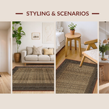 Ultra Soft Area Rug, Non Slip, Stain Resistant, Washable Area Rugs for Living Room, Bedroom, Rustic Warm Earth Tone Welcome(Beige)