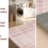 Ultra Soft Area Rug, Non Slip, Stain Resistant, Washable Area Rugs for Living Room, Bedroom, Luxape Aesthetic Pink White Bow Knot Design Rug(Pink)