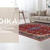 Ultra Soft Area Rug, Non Slip, Stain Resistant, Washable Area Rugs for Living Room, Bedroom, Contemporary Striped Textured Design(Red)