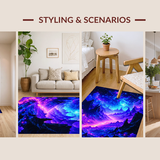Ultra Soft Area Rug, Non Slip, Stain Resistant, Washable Area Rugs for Living Room, Bedroom, Dynamic Colorful Stellar Patterns(Purple)
