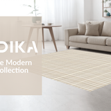 Ultra Soft Area Rug, Non Slip, Stain Resistant, Washable Area Rugs for Living Room, Bedroom, Vibrant Contemporary Striped Aesthetic(Beige)